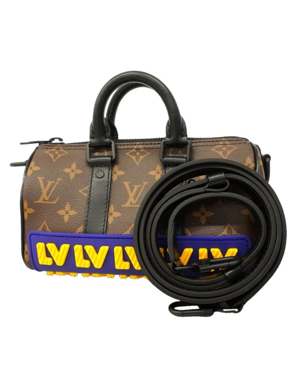 Louis Vuitton Handbag Monogram LV Rubber Keepall XS Brown 2-Way Bag